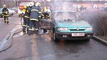 Požár osobního auta v Havířově