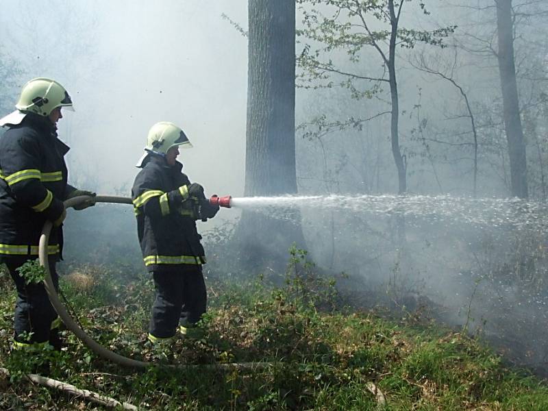 Požár lesa ve Stonavě