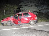 Nehoda osobních vozidel v Dolní Lutyni