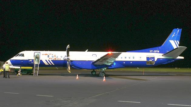 Letadlo ruských aerolinek před startem prvního letu do Moskvy.