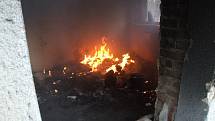 Požár starého drážního domku v Havířově