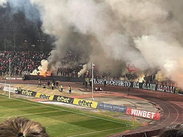 Utkání bulharské nejvyšší soutěže mezi Levski Sofia - Lokomotiv Plovdiv