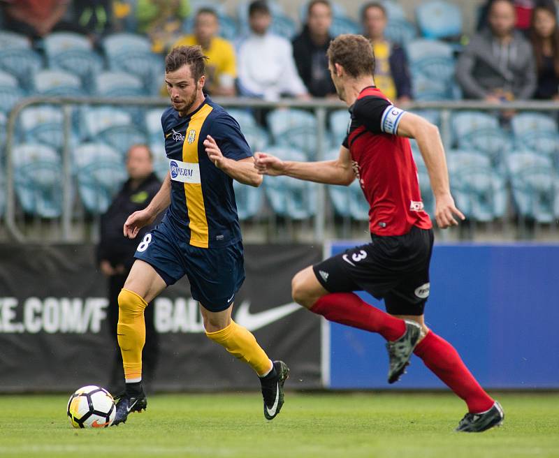 Zápas 5. kola Fortuna národní ligy SFC Opava - FC MAS Táborsko 22. srpna 2017 v Opavě.