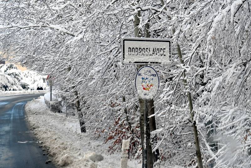 Sněhová nadílka na Hlučínsku.