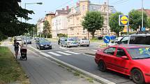 Dopravní nehoda na Olomoucké ulici v Opavě, čtvrtek 24. června dopoledne.
