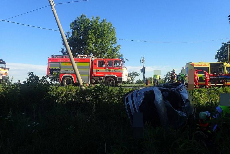 Nehoda u Mokrých Lazců na Opavsku. 