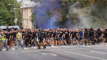 Pochod fanoušků Baníku Opavou, pátek 2. srpna 2019.