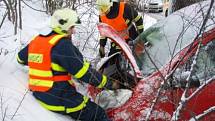 Dvě jednotky hasičů z Hlučína zasahovaly ve středu 20. února ráno v Malánkách u dopravní nehody osobního automobilu.