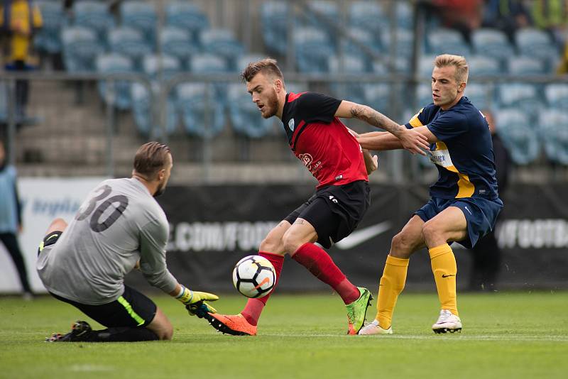 Zápas 5. kola Fortuna národní ligy SFC Opava - FC MAS Táborsko 22. srpna 2017 v Opavě.