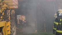 Požár stodoly v Bolaticích.