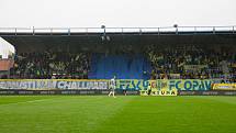 Opava - Zápas fotbalové FORTUNA:LIGY mezi SFC Opava a SK Sigma Olomouc 13. dubna 2019. Fanoušci SFC Opava.