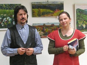Jana Richterová s manželem Liborem při autorském čtení.