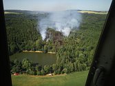 Zásah hasičů u požáru lesa na Opavsku, neděle 30. června 2019.