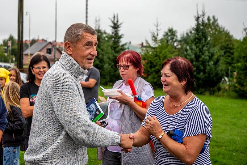 Andrej Babiš na návštěvě Moravskoslezského kraje, 23. srpna 2022 v Kravařích.