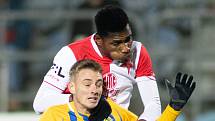 Opava - Zápas 17. kola FORTUNA:LIGY mezi SFC Opava a SK Slavia Praha 3. prosince 2018 na Městském stadionu v Opavě. Jakub Janetzký (SFC Opava).