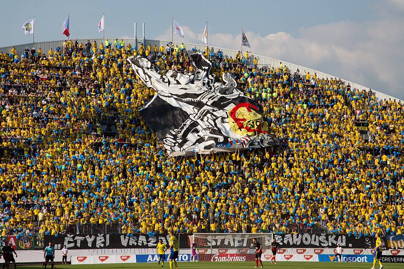 Finále MOL Cupu mezi SFC Opava a FC Fastav Zlín hrané na Andrově stadionu v Olomouci 17. května 2017. Fanoušci SFC Opava.