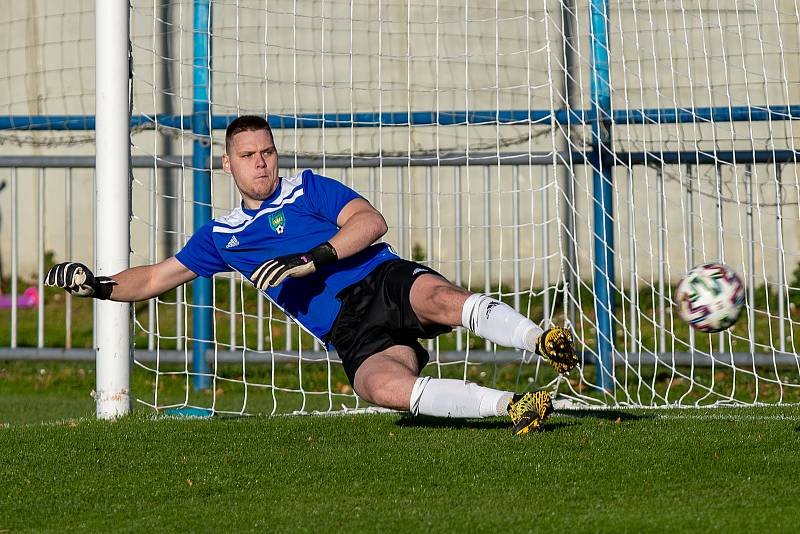 Utkání 13. kola I.A třídy, skupiny B, Kravaře - Vřesina 1:1.