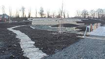 Revitalizace Stříbrného jezera pokračuje. 3. listopadu 2021, Opava.