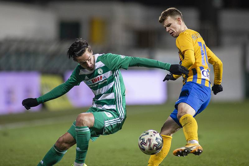 Opava - Dohrávka zápasu 14. kola FORTUNA:LIGY mezi Bohemians Praha 1905 a SFC Opava 27. ledna 2021. Patrik Hellebrand (SFC Opava).