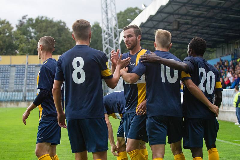 Zápas 5. kola Fortuna národní ligy SFC Opava - FC MAS Táborsko 22. srpna 2017 v Opavě.