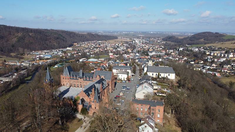 Hradec nad Moravicí pohledem z dronu.