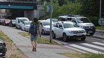 Dopravní nehoda na Olomoucké ulici v Opavě, čtvrtek 24. června dopoledne.