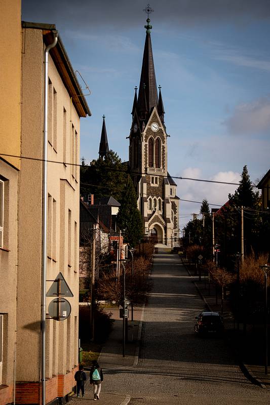 Město Vítkov, nachází se v okrese Opava v Moravskoslezském. Snímek z března 2020.