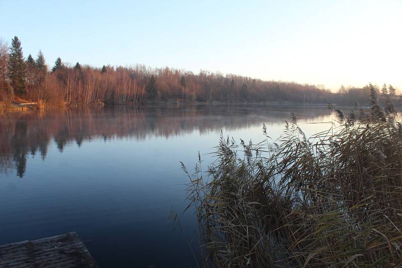 Revitalizace Stříbrného jezera pokračuje. 3. listopadu 2021, Opava.