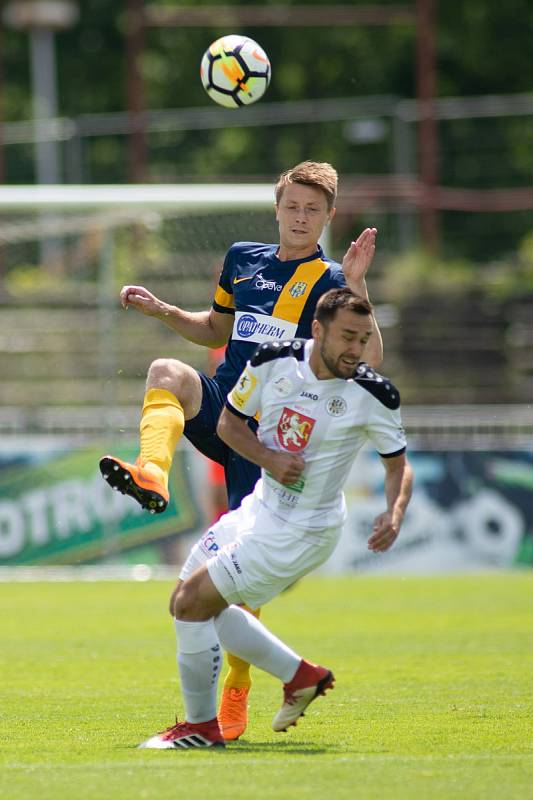 Zápas 29. kola Fortuna národní ligy (FNL) mezi FK Hradec Králové a SFC Opava na stadionu v Hradci Králové 20. května 2018. Dominik Simerský - o.