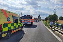 Dopravní nehoda, Velké Hoštice, Opavsko, 23. července 2023, zásah hasičů.