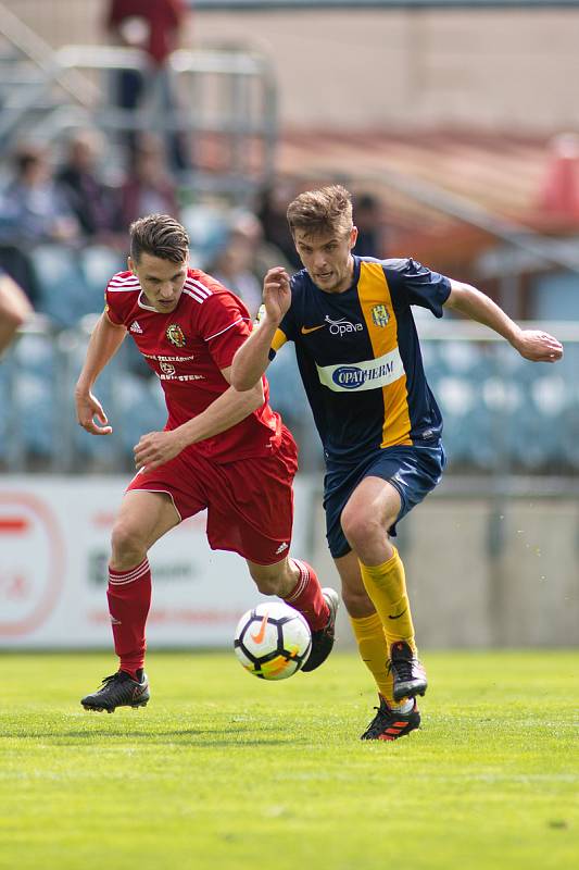 Zápas 22. kola Fortuna národní ligy mezi SFC Opava a FK Fotbal Třinec.