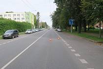 Dopravní nehoda v Opavě na Olomoucké, říjen 2023.