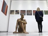 Galerie Hřivnáč toho návštěvníkům nabízí k vidění opravdu dost. Na snímku v popředí se nachází plastika Daniela Kloseho, v pozadí pak visí díla Svatoslava Böhma.