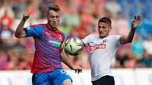 Plzeň - Zápas fotbalové FORTUNA:LIGY mezi FC Viktoria Plzeň a SFC Opava 25. srpna 2019. Václav Juřena (SFC Opava).