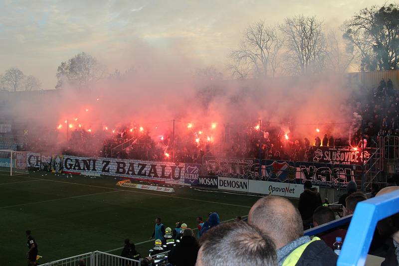 Zápas 15. kola fotbalové FORTUNA:LIGY mezi SFC Opava a FC Baník Ostrava.