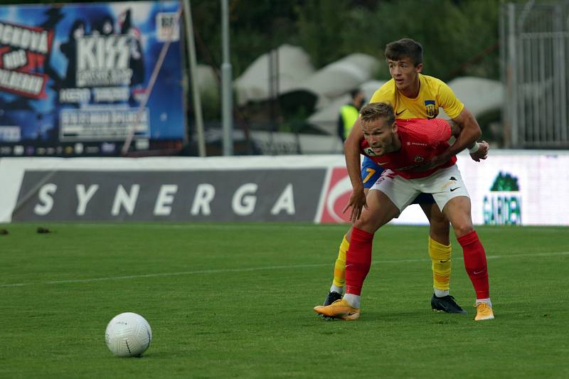 Fotbalový zápas mezi brněnskou Zbrojovkou a Opavou