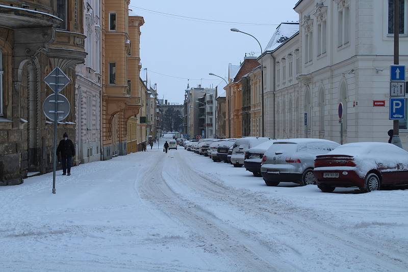 Zasněžená Opava.