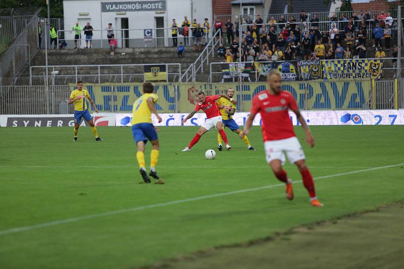 Fotbalový zápas mezi brněnskou Zbrojovkou a Opavou