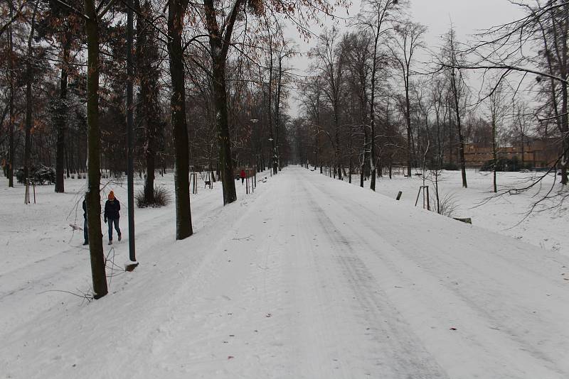 Zasněžená Opava.