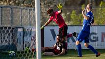 Vlašim - Zápas 23. kola Fortuna národní ligy mezi FC Vlašim a SFC Opava 22. dubna 2018 ve Vlašimi. Václav Jurečka - o, Josef Řehák - v.