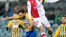 Opava - Zápas 17. kola FORTUNA:LIGY mezi SFC Opava a SK Slavia Praha 3. prosince 2018 na Městském stadionu v Opavě. Pavel Zavadil (SFC Opava).