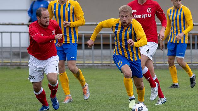 Zápas 7. kola divize F ve Velkých Hošticích SFC Opava B - Bílovec 1:2.