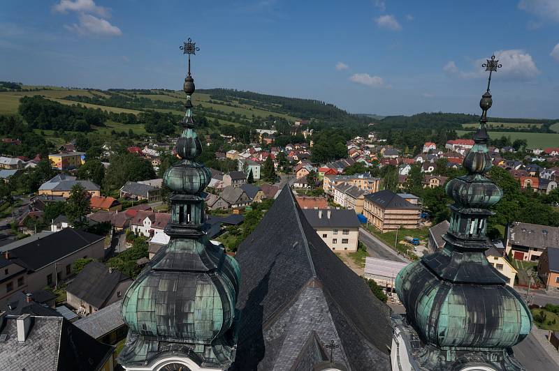 Letecký pohled na město.