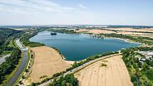 Revitalizace Hlučínského jezera. Pohled z dronu, červenec 2022. Foto: se souhlasem Kamila Vitáska