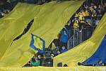 Opava - Zápas 9. kola Fortuna národní ligy (FNL) mezi SFC Opava a FC Sellior & Bellot Vlašim hrané v Opavě 23. září 2017. Fanoušci SFC Opava, transparent, choreo