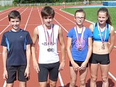 Atletické naděje: zleva: Robin Grussmann, Adam Groda, Barbora Malíková a Tereza Čepková.