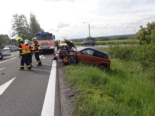 Dopravní nehoda u Mokrých Lazců.