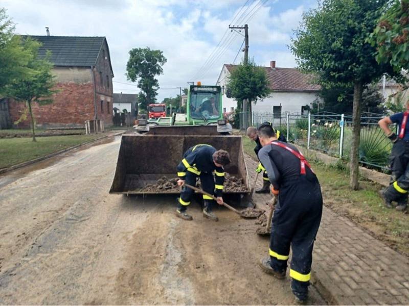 Situace v Třebomi a okolí po bleskové povodni, 25. června 2021.