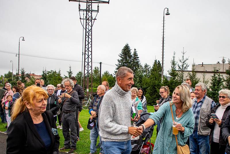 Andrej Babiš na návštěvě Moravskoslezského kraje, 23. srpna 2022 v Kravařích.