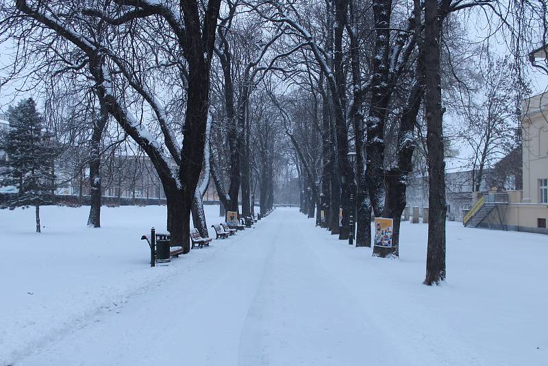 Zasněžená Opava.